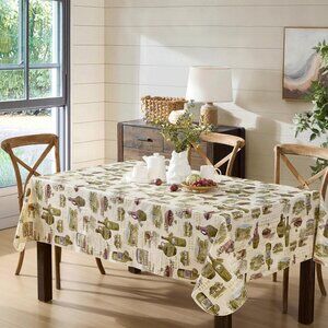 52x70 Vinyl Flannel Back Tablecloth Waterproof Indoor Outdoor
